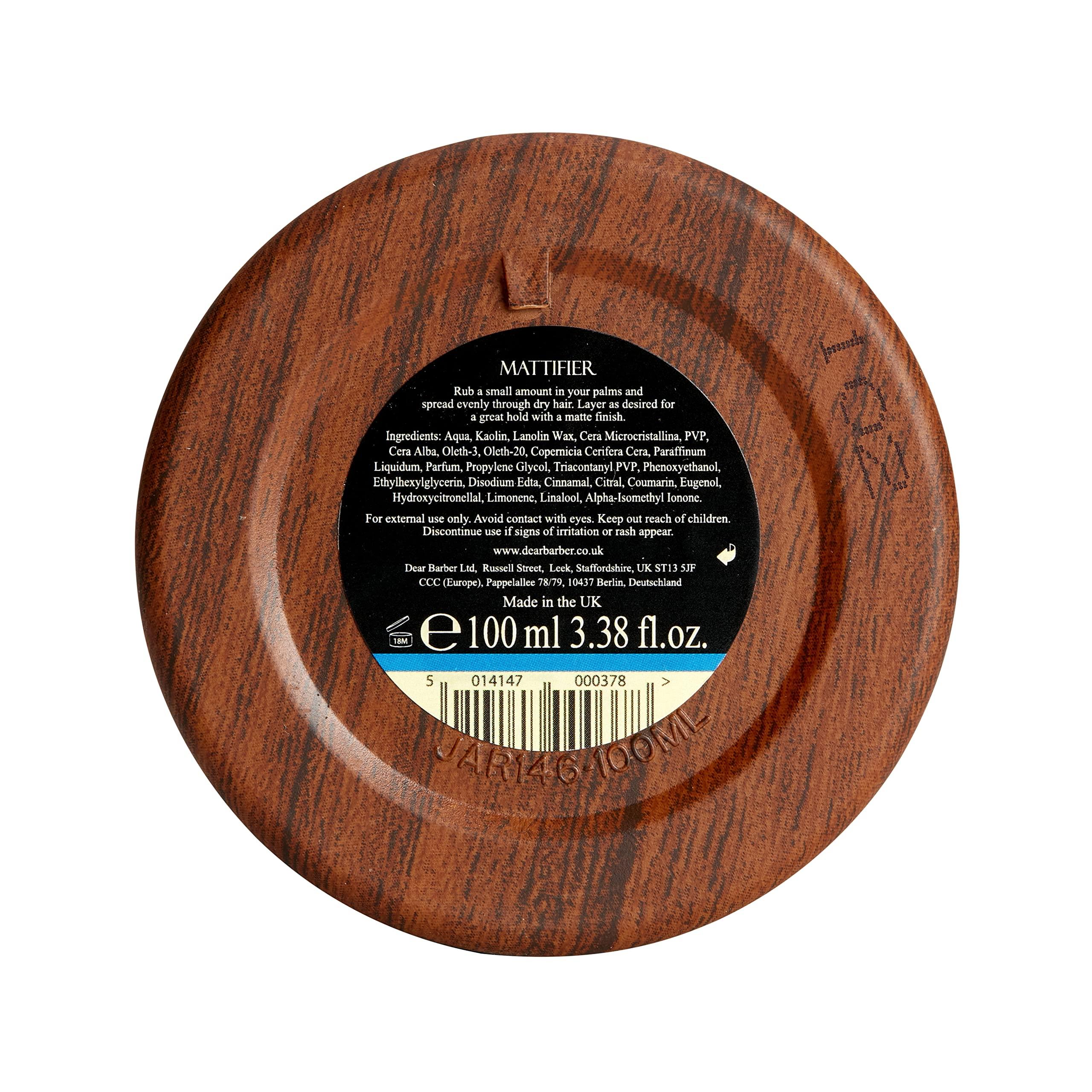 Dear Barber Dear Barber Mens Hair Styling Mattifier Hair Wax, Long Lasting Flexible Hold For Thickening Matte Hairstyle 100ml