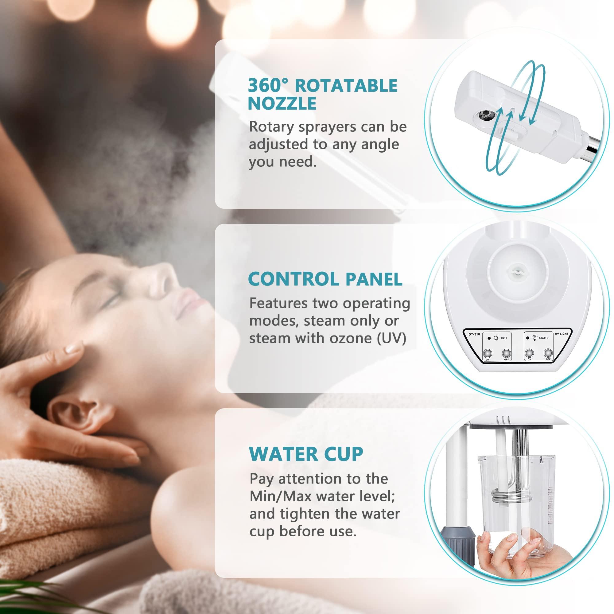 Nova Microdermabrasion Nova Microdermabrasion Professional 2 in 1 Facial Steamer for Face Deep Cleaning Ozone Face Steamer with 5X Magnifying Lamp Hot Mist Function for Salon Spa Home Beauty Equipment