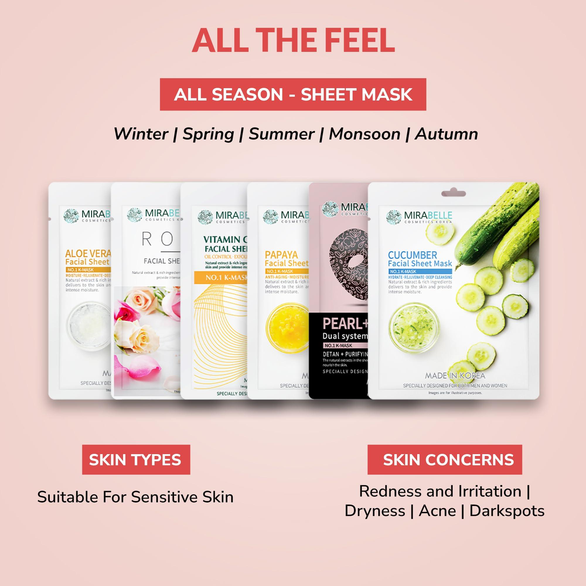 Mirabelle MIRABELLE COSMETICS KOREA Sensitive Skin Facial Sheet Mask (Pack of 6)