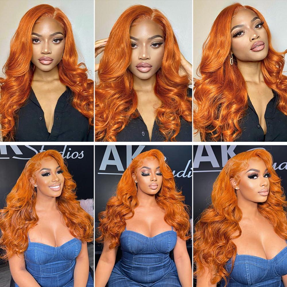 LadrXadr Ginger Human Hair Bundles #350 Body Wave Human Hair Bundles 12 14 16 inch 3 Bundles Ginger Body Wave Bundles Human Hair Extensions