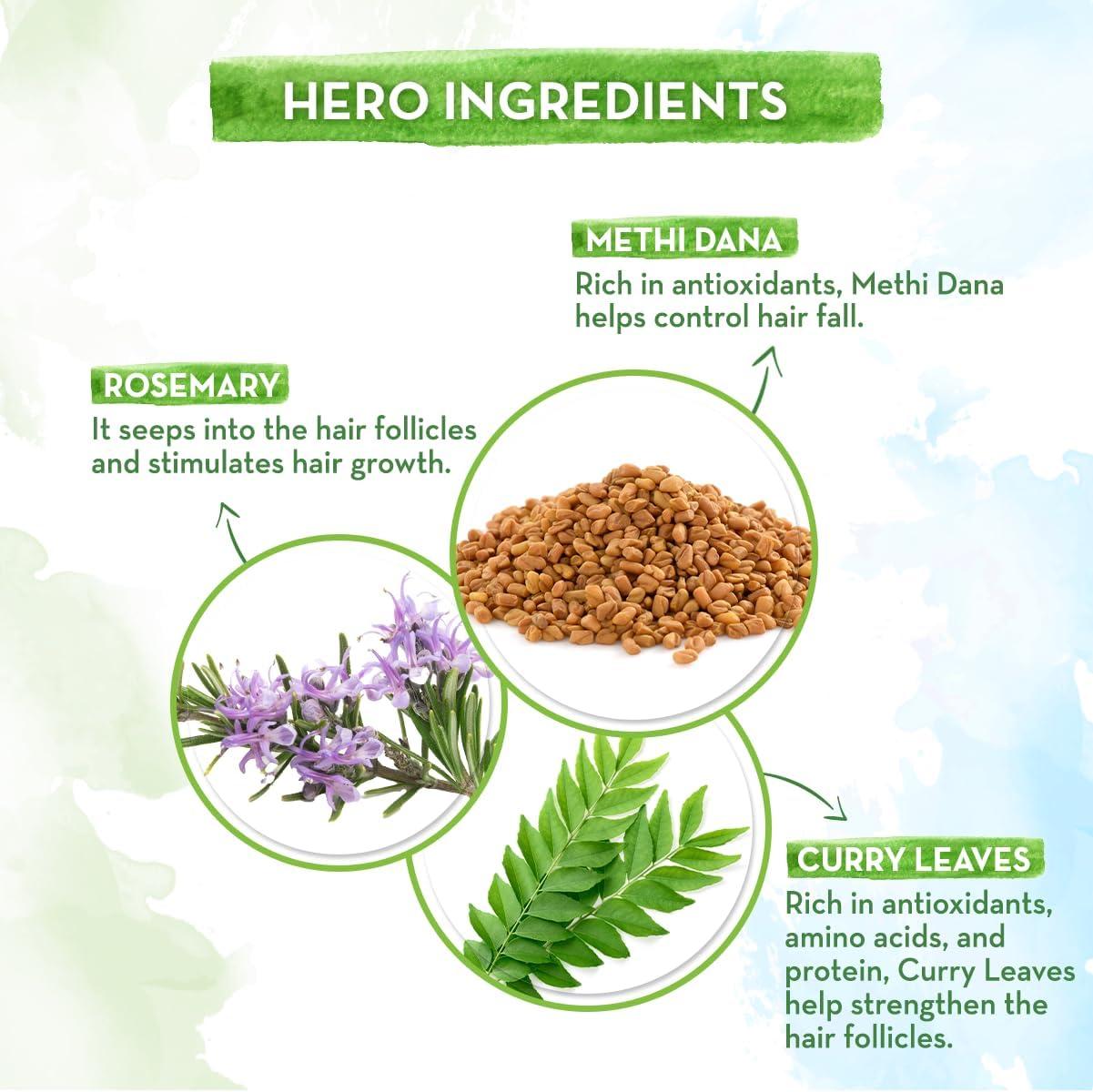 MAMAEARTH Mamaearth Rosemary Hair Growth Oil | Anti Hair Fall Tonic | Strengthening Oil with Fenugreek Seed | Gives Soft, Smooth, Shiny & Strong Hair | 6.76 Fl Oz/200 ml