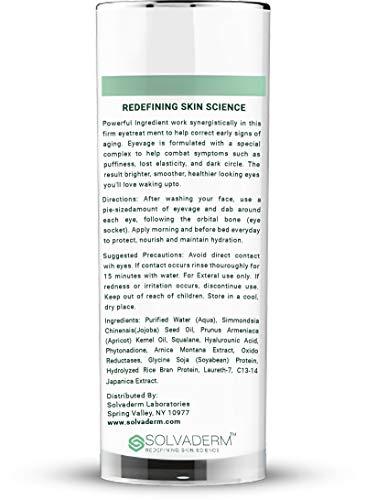 Solvaderm Solvaderm Eyevage Anti-Aging Eye Rejuvenation Treatment Cream For Puffy Eyes, Dark Circles, Fine Lines, Wrinkles & Crow’s Feet