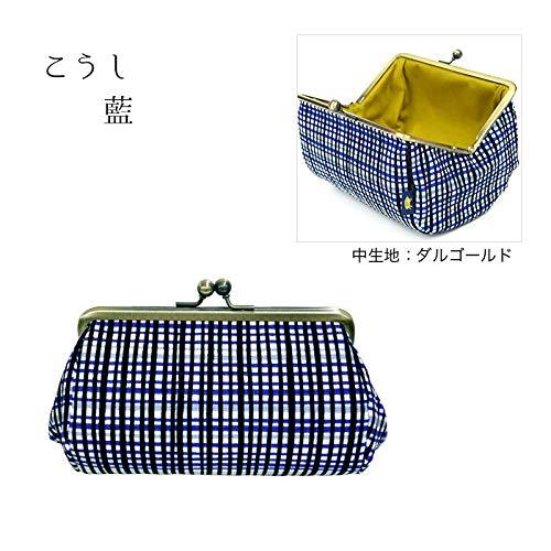 ??? Inokichi Hand Printed, Tawara style Cosmetic Pouch, Coin Pouch, Gamaguchi Cosmetic Pouch, Japanese Pattern, Japanese Modern, Artisan Hand Print, Kyoto, Made in Japan, Auspicious Pattern, Auspicious Pattern, Lattice, koshi - pink,