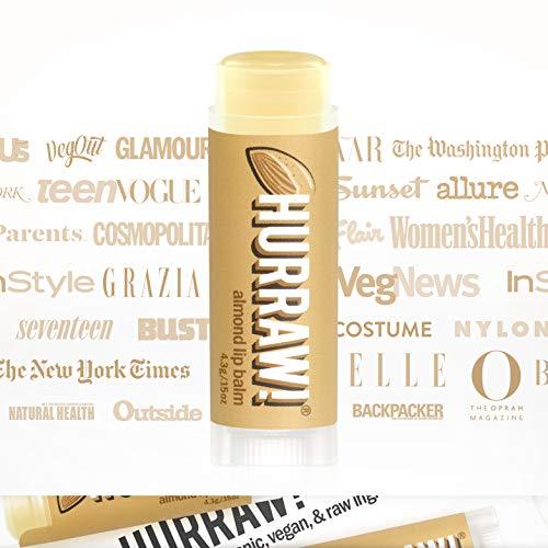 HURRAW! Hurraw! Almond Lip Balm: Organic, Certified Vegan, Cruelty and Gluten Free. Non-GMO, 100% Natural Ingredients. Bee, Shea, Soy and Palm Free. Made in USA