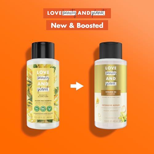Love Beauty And Planet Love Beauty and Planet Shampoo with Vitamin B3 Coconut Oil & Ylang Ylang for Intensive Repair for Damaged Hair Sulfate, Silicone, & Paraben Free. Cruelty-Free. 13.5 oz