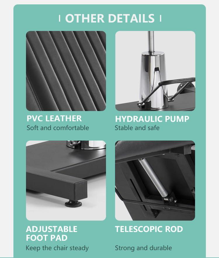 TATARTIST TATARTIST Tattoo Chair for Client Hydraulic Tattoo Bed 360 Swivel Esthetician Bed Massage Table Adjustable Height and Angle Tattoo Studio Salon Equipment (Black)