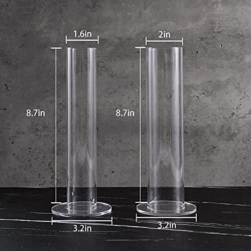 Coward Coward 2 Pcs/Set Clear Acrylic Scrunchie Holder Hair Band Organizer Hair Ties Display Stand for Girls Women (Acrylic 8.6 inch Tall)