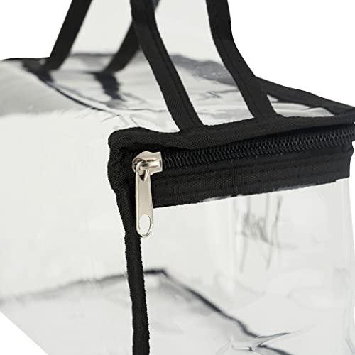 Nanshy Nanshy Clear Makeup Bags with Zipper - Organizer & Travel Toiletry Bag - Long & Large Bag with Handle for Easy Carrying - Transparent Clear Makeup Case & Cosmetic Bag - 11x4.5x4 In