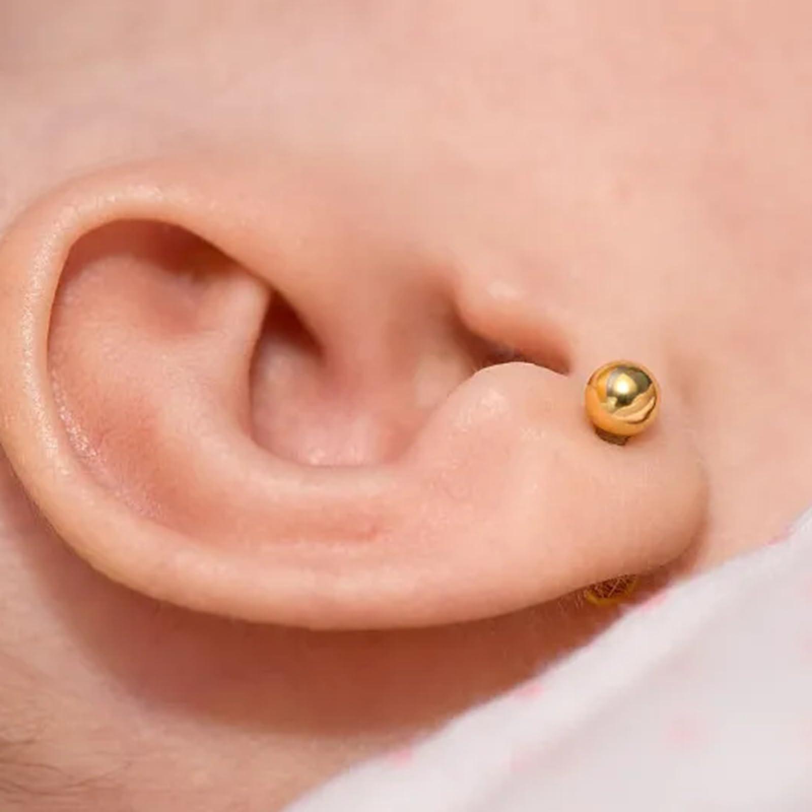 Orglace Orglace Ear Piercing Kit,Self Ear Piercing Gun Tools at Home,Stainless Steel Piercing Earrings Jewelry Stud Earrings for Men Women (204#-Gold)