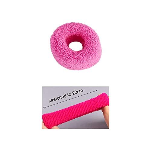 Angla 12 Pack Terry Cloth Cotton Elastic Stretchy Fuzzy Wide Thick Hair Ties Scrunchies Ties Ring Loop No Crease Seamless Hair Rubber Band Ponytail Holder Hair Accessories for Women Girl