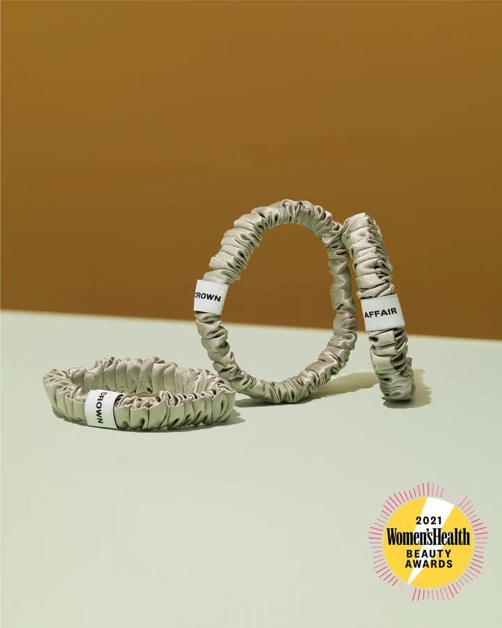 CROWN AFFAIR CROWN AFFAIR - The Scrunchie No. 001 - A 3-Pack of Small, 100% Silk Scrunchies for Everyday Protection—and Fun