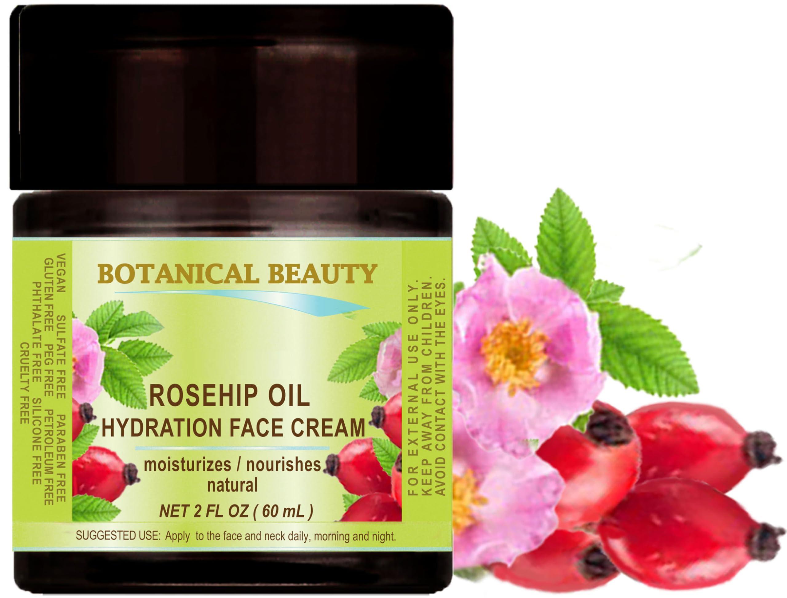 Botanical Beauty ROSEHIP OIL HYDRATION FACE CREAM for Normal, Dry, Sensitive Skin Moisturized and Nourished 2 Fl. oz. - 60 ml by Botanical Brauty