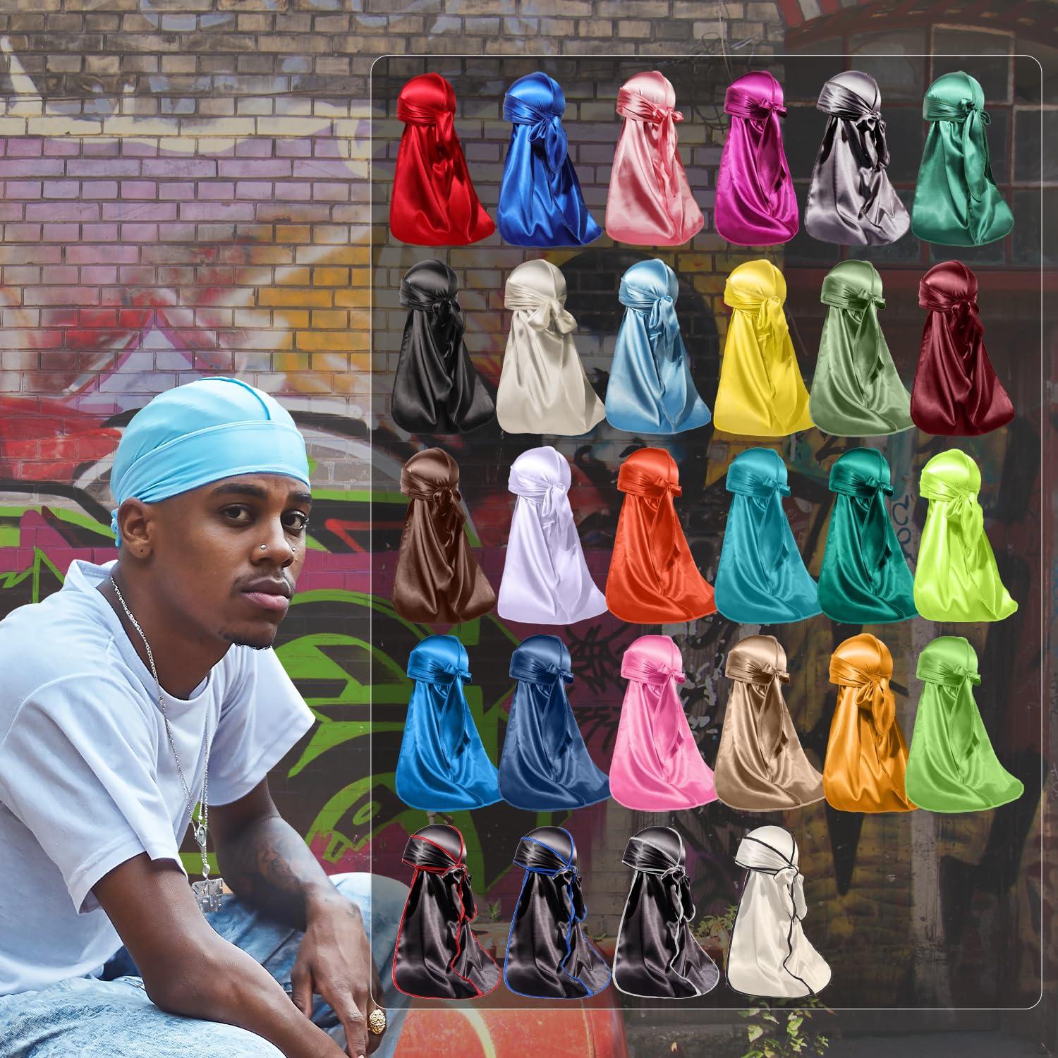 ForceWave ForceWave 12 Pieces Silky Durag for Men Women Satin Durags for 360 Waves