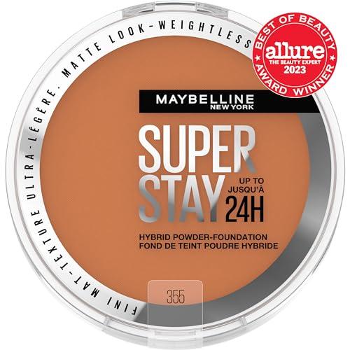Maybelline New York Maybelline Super Stay Up to 24HR Hybrid Powder-Foundation, Medium-to-Full Coverage Makeup, Matte Finish, 355, 1 Count