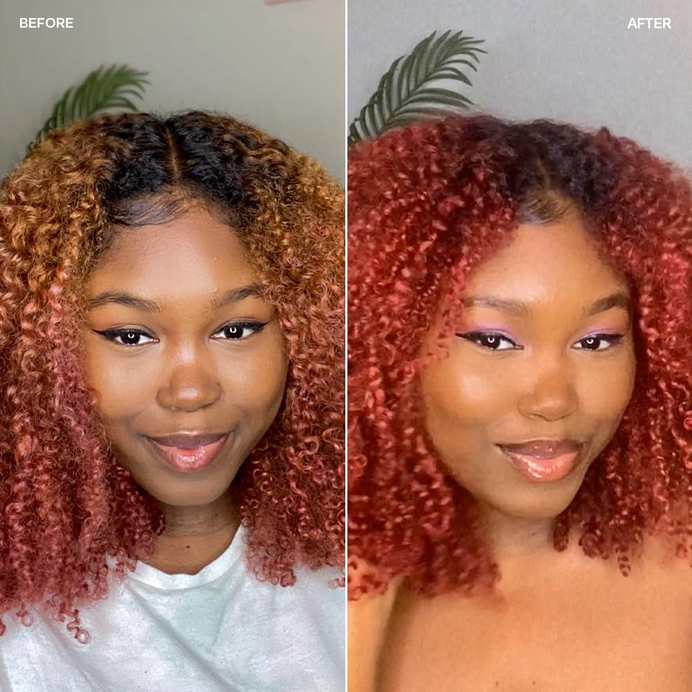 oVertone Overtone Color Depositing Semi-Permanent Hair Dye Conditioner - 8 oz For Natural & Color-Treated Hair, Moisturizing Shea Butter & Coconut Oil - Vegan & Cruelty-Free, Pink for Brown is now Raspberry