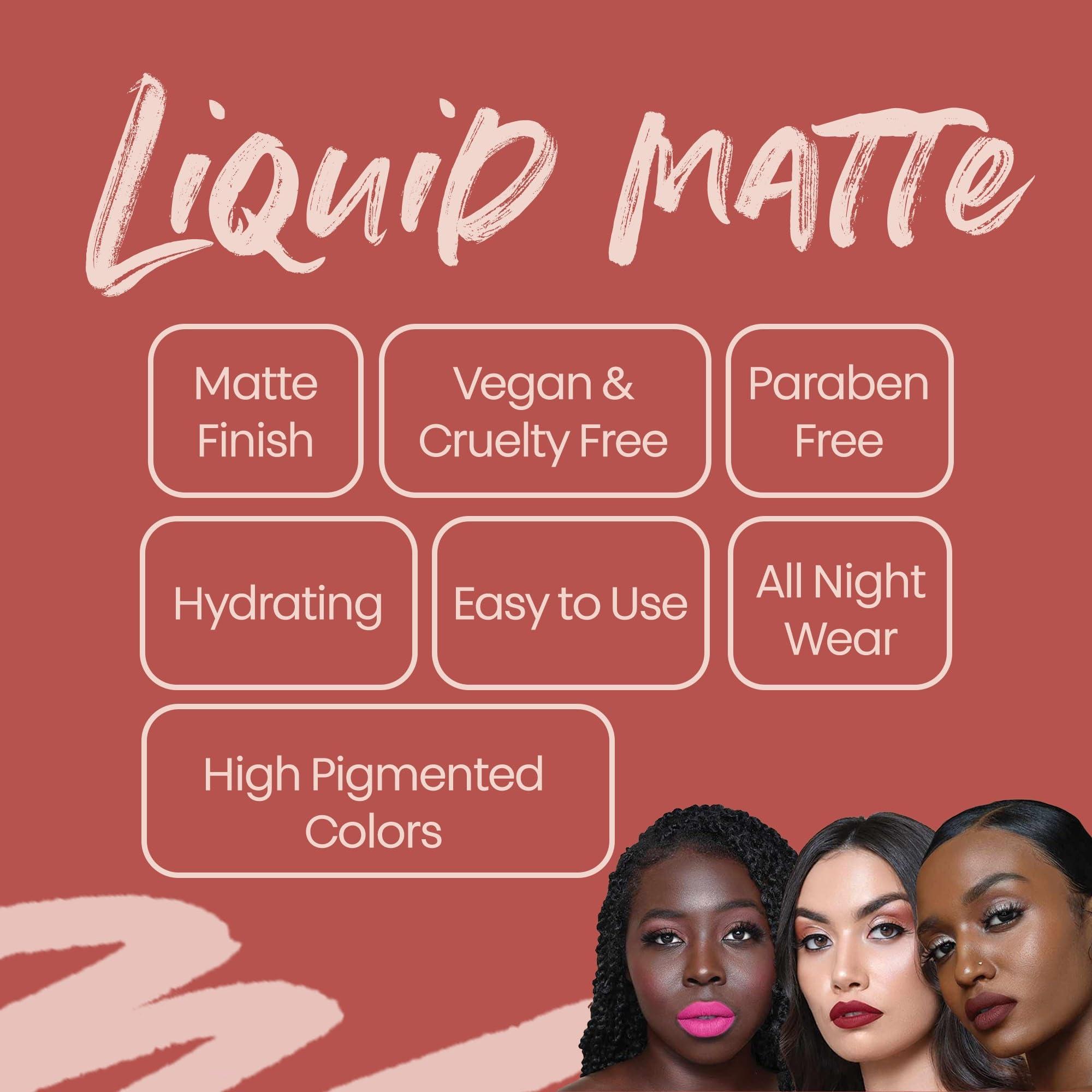 The Lip Bar The Lip Bar - Nonstop Liquid Matte Lipstick, Drama Queen (Deep Eggplant) - High Pigment - One Swipe - Long Lasting - Jojoba Oil & Vitamin E - Vegan & Cruelty Free - Makeup & Cosmetics - .24 fl oz