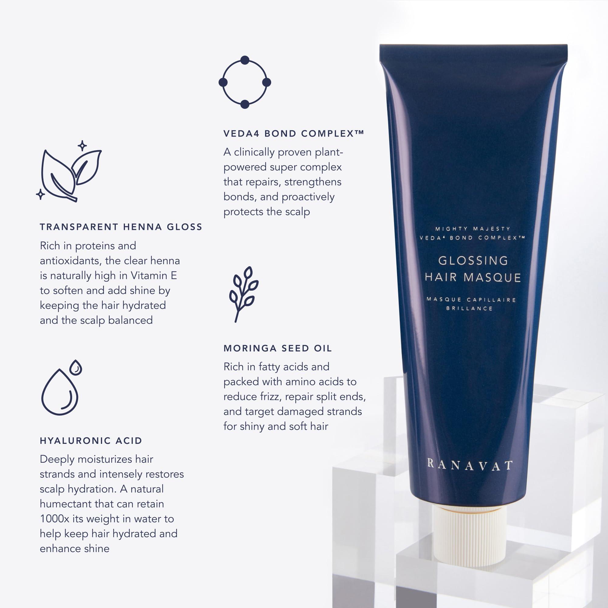 RANAVAT BOTANICS RANAVAT BOTANICS RANAVAT Regenerative Hair Care Bundle - Mend Breakage & Split Ends with Bond Strengthening Ayurvedic Shampoo, Conditioner & Glossing Hair Mask - 3 Piece