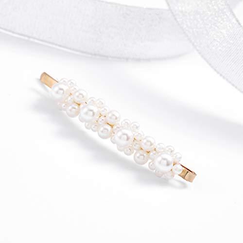 Blufly Blufly Pearl Hair Clips Headwear Gold Bobby Pin Handmade Hair Slides Barrette Boho Styling Tools Jewelry for Women and Girls