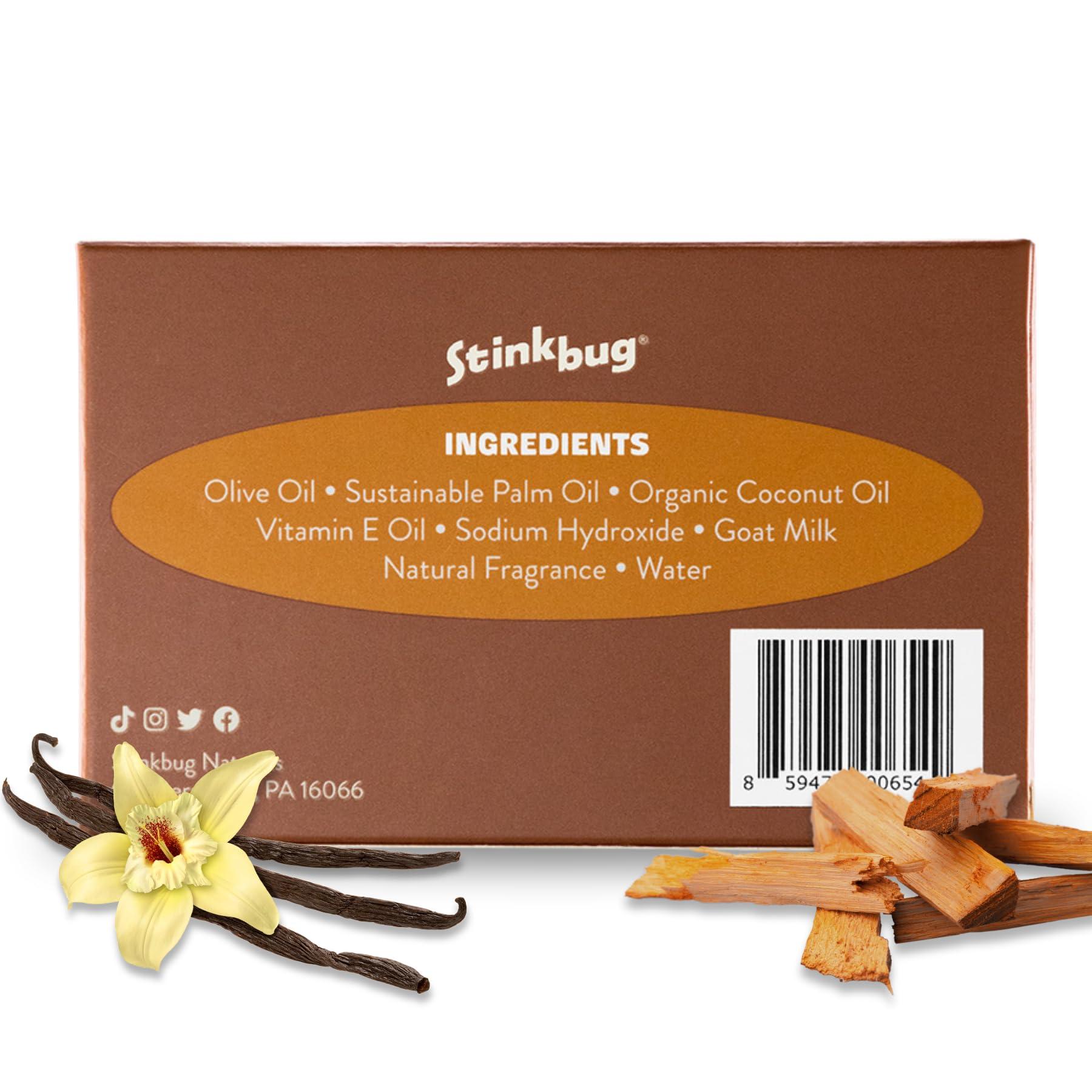 Stinkbug Stinkbug Natural Organic Goats Milk Soap With Sandalwood and Vanilla, Natural Ingredient, 4 Ounce Pack of 2