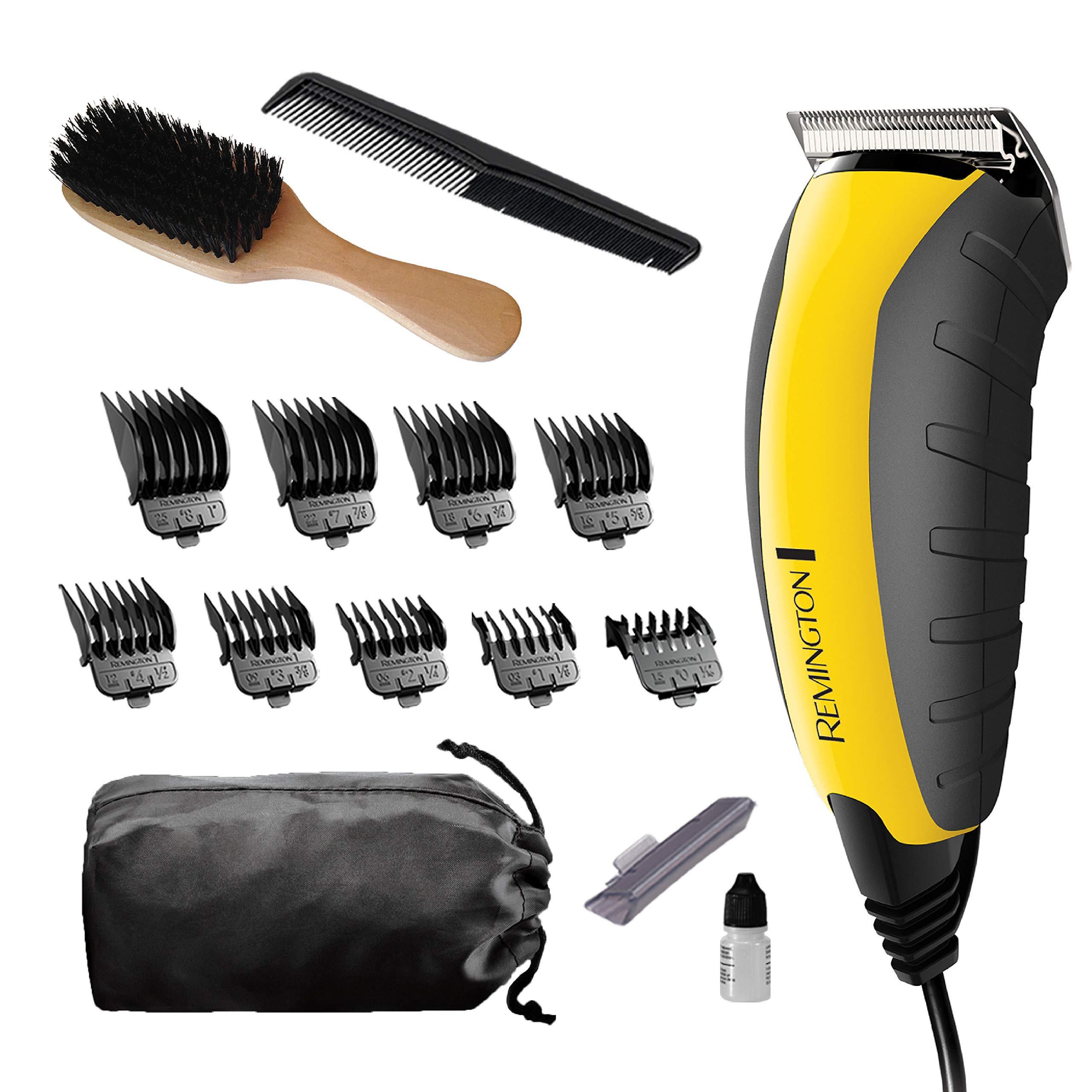 Remington Remington HC5855 Virtually Indestructible Haircut Kit & Beard Trimmer, Hair Clippers for Men (15 pieces) , Yellow