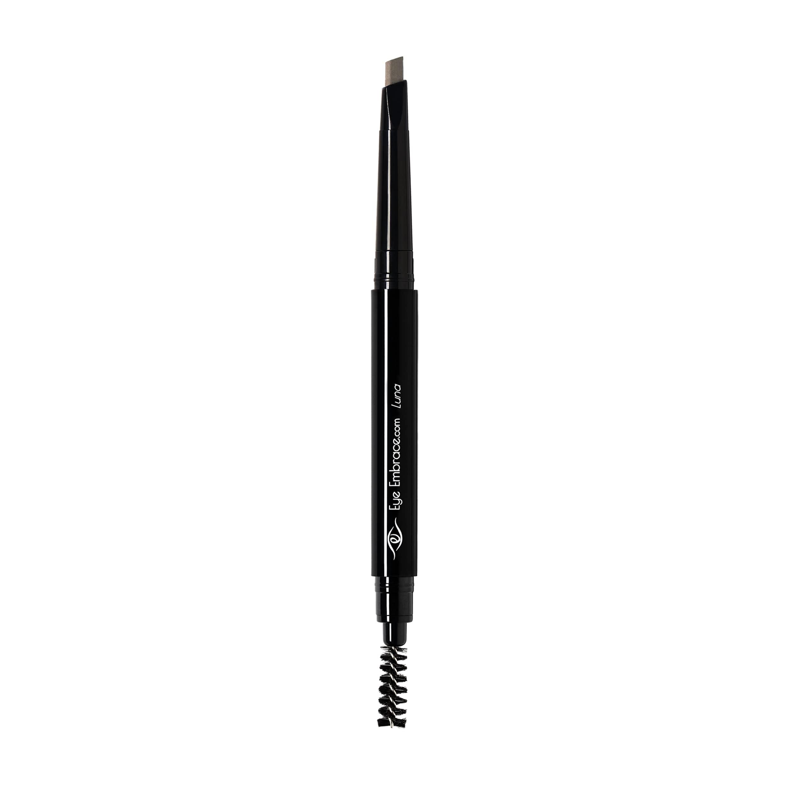Eye Embrace Eye Embrace Luna: Light Brown-Gray Eyebrow Pencil Waterproof, Double-Ended Automatic Angled Tip & Spoolie Brush, Cruelty-Free
