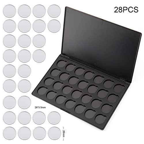 Allwon Allwon Empty Magnetic Eyeshadow Makeup Palette with 28Pcs 26mm Round Metal Pans