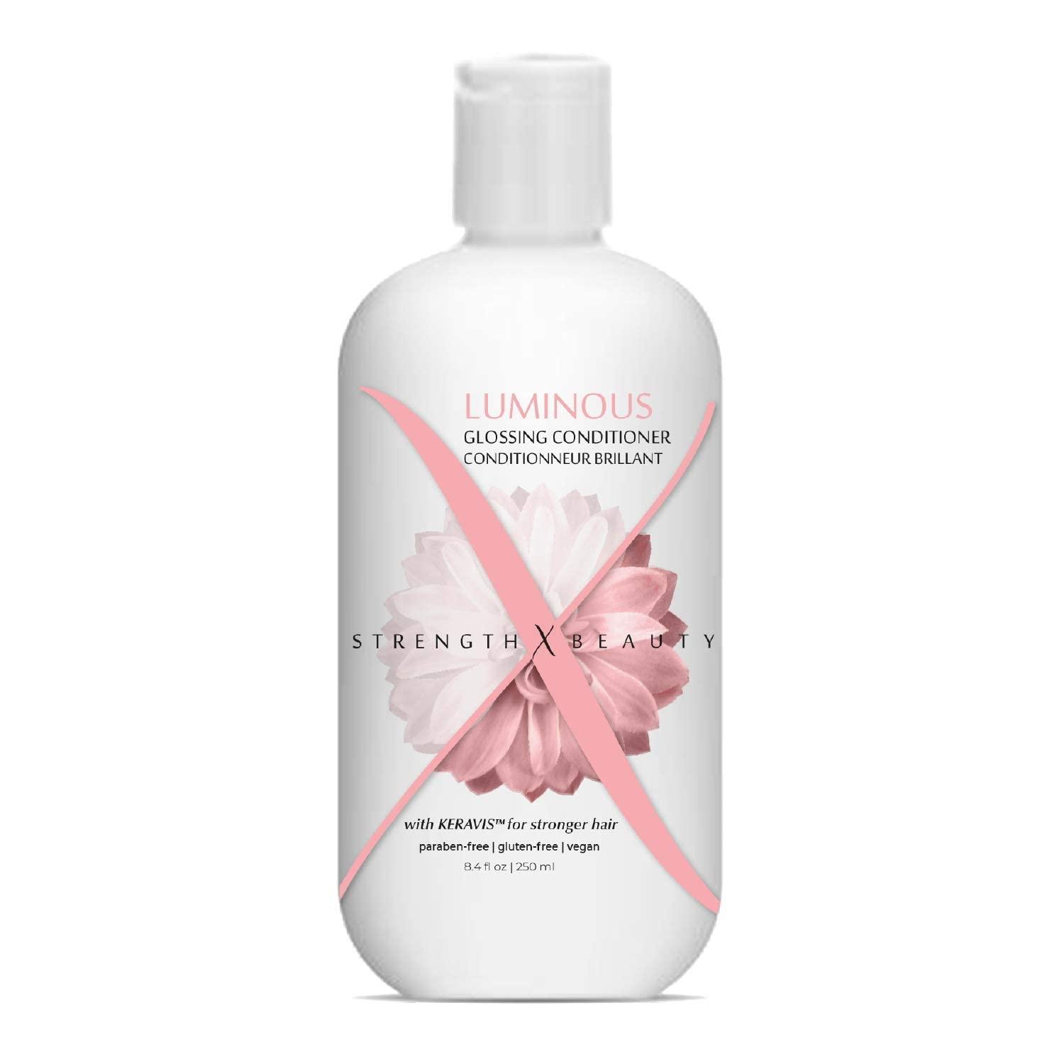 Strength x Beauty Strength x Beauty - Luminous Glossing Conditioner - Moisturizing Instant Detangler for Shine & Volume - Vegan Paraben-Free Formula w/Keravis PE (8.4 oz. salon size)
