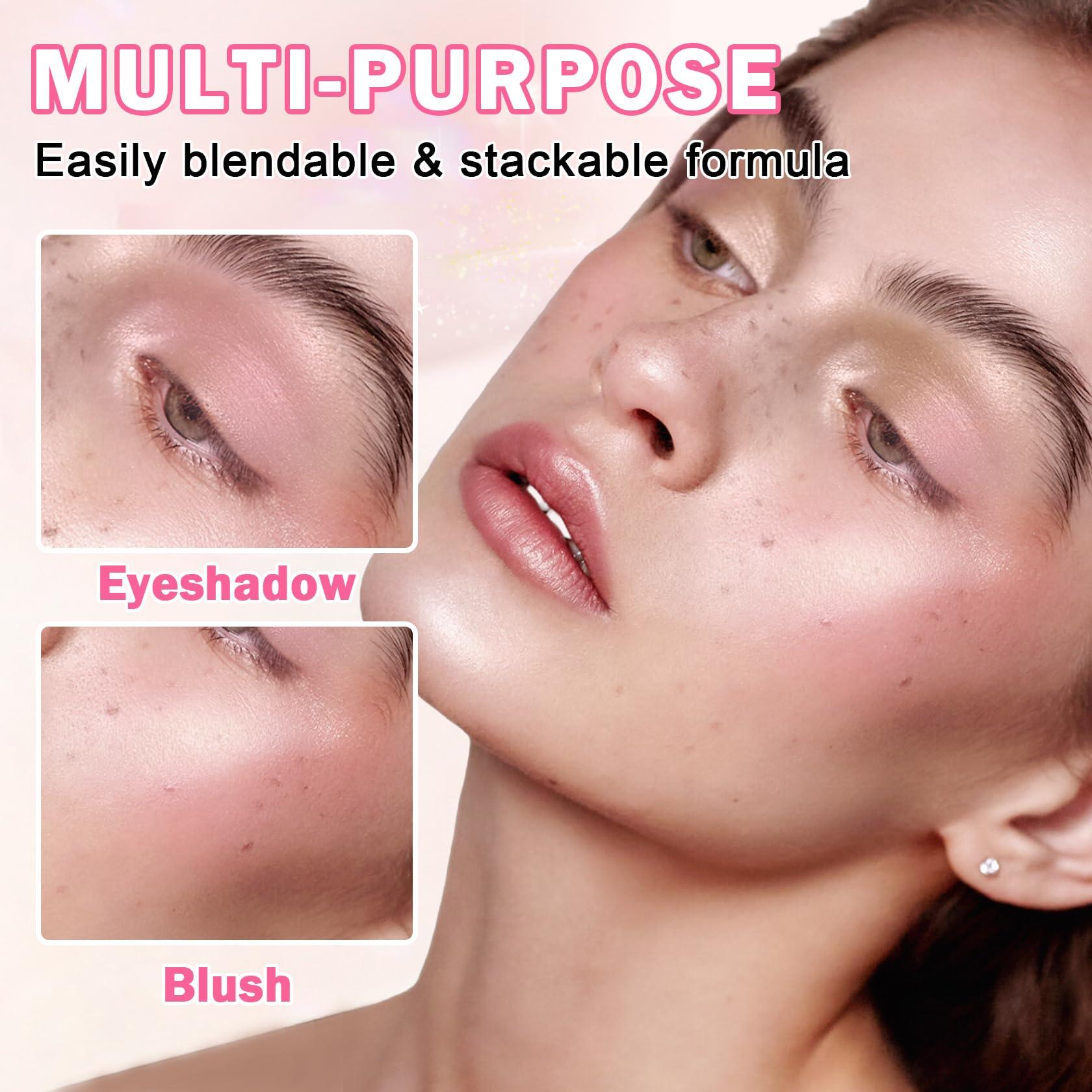 QIUFSSE QIUFSSE Pink Eyeshadow Single Eyeshadow,Matte Ultra Fine Lightweight Powder Multiuse Blendable Makeup Eyeshadow for Women Girls,High Pigment Daily Warm Tone Eyes Makeup(Half Pink)