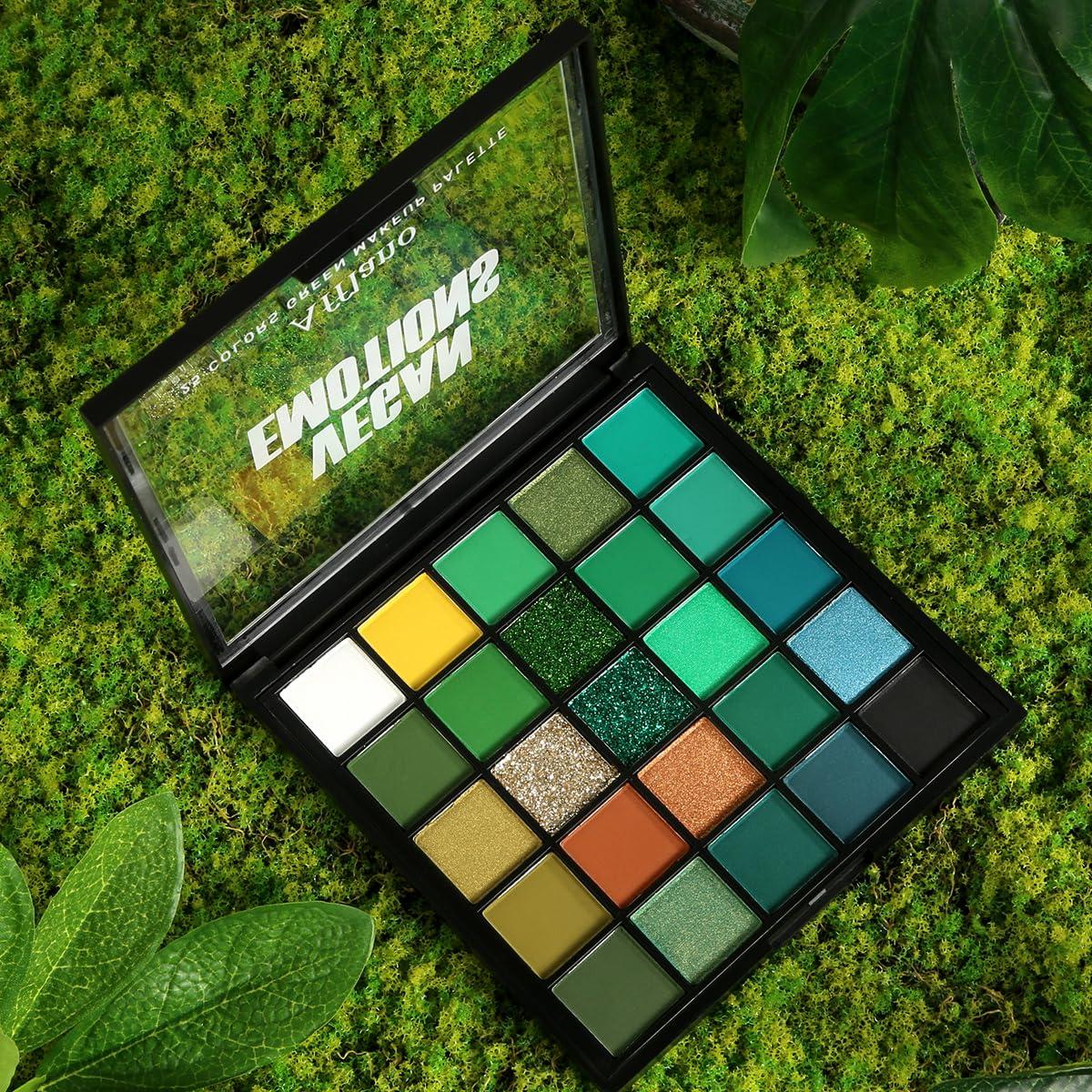 oygcee oygcee Green Eyeshadow Palette,Light Bright Emerald Dark Avocado Neon Green Eyeshadow Shades,25 Colors Matte Shimmer Glitter High Pigmented Eye Shadows Makeup Pallet, Waterproof Makeup Pallete