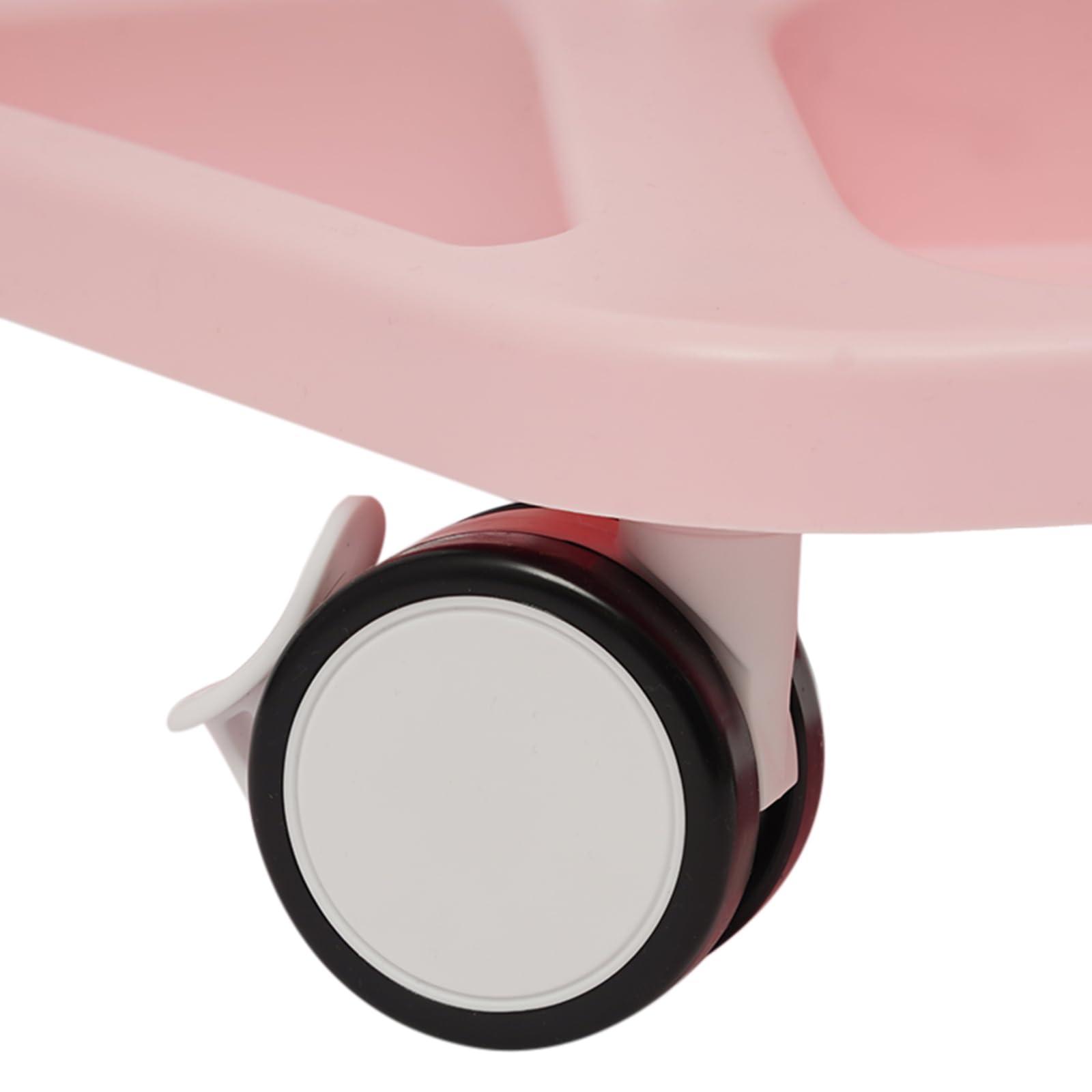 InnaMall Salon Trolley Cart, Aluminum Alloy Rolling Salon Trolley with Wheels Pink Beauty Spa Trolley Cart Tattoo Roller Tray Beauty Cart Salon Storage Mobile Carts for Trolley Holder Tool Cart Load 33Lbs