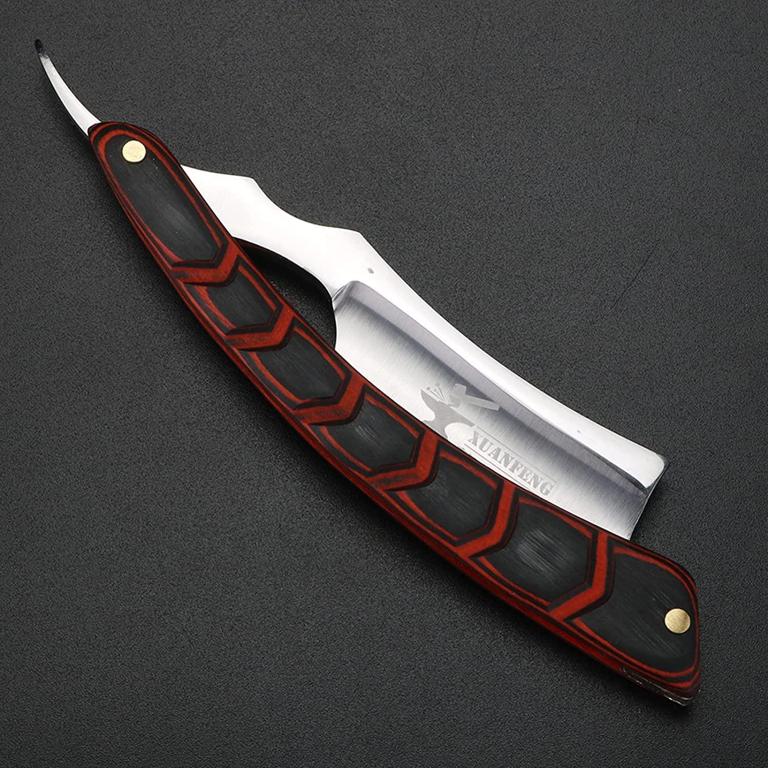 Ralsko Straight Razor Kit,Best Straight Razor, Shave Ready Straight Edge Razor, Brush, Strop+Soap,Japanese Steel+Ebony Straight Razor for Men, Complete Straight Razor Shaving Kit, Great Gift,A