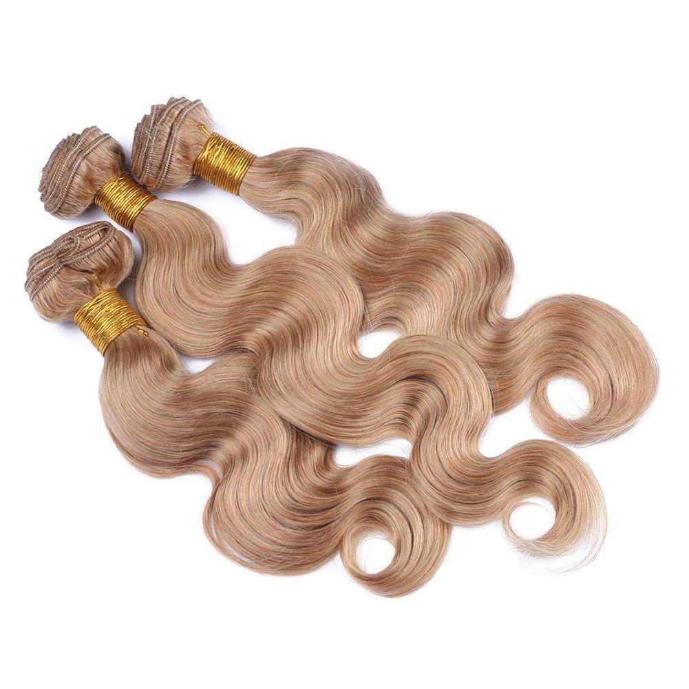 Tony beauty hair Tony Beauty Hair Honey Blonde Full Lace Frontal Closure With Bundles #27 28" 28" 30" 3 Bundles Malaysian Hair Bundles Body Wave And 24" Lace Front Closure Blonde