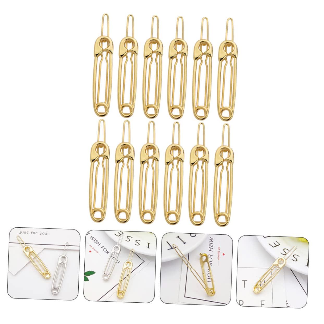 Beatifufu 12pcs Pin Hairpin Safety Pin Hair Clamp Hair Clips for Women Hair Clips for Girls Woman Hair Clips Safety Pin Hair Clip Pin Hair Barrettes Hair Accessories for Women Hair Pin