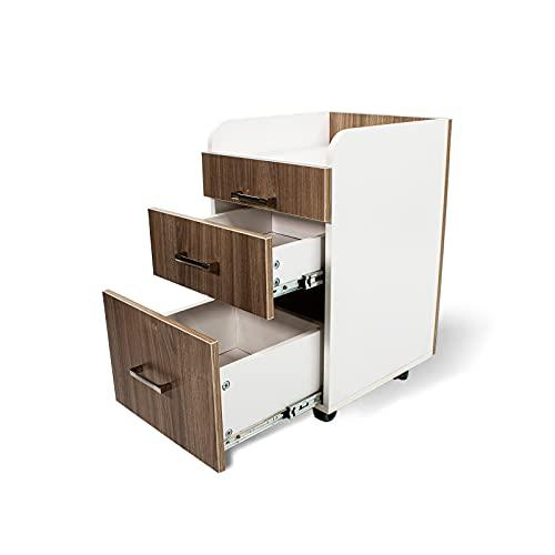 MAYAKOBA Milan Pedicure Trolley Pedi Rolling Cart Nail Salon Spa Storage Drawer, Ash Wood