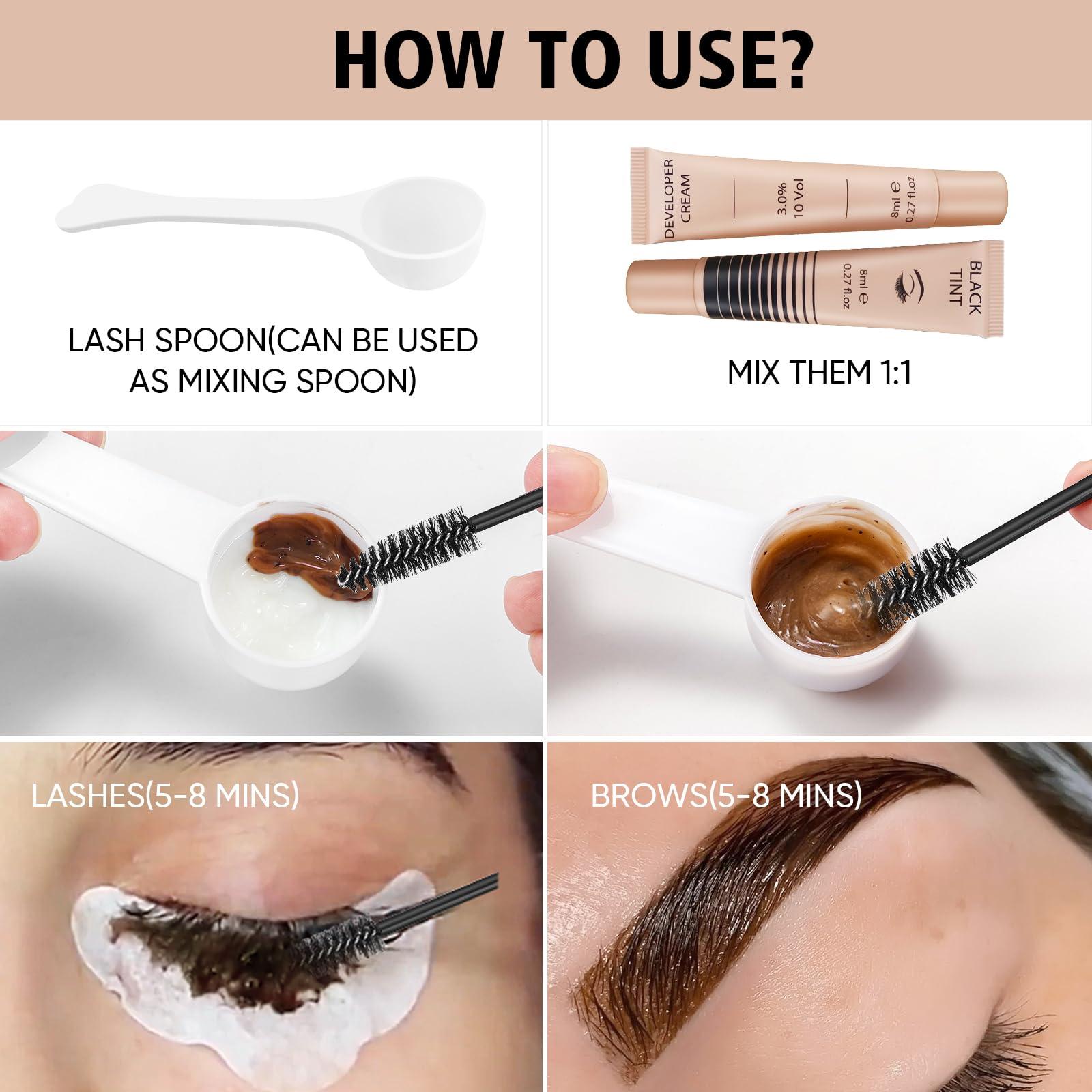 Lomansa Lomansa Lash Tint Kit, Eyebrow Tint Black Instant Natural Results, Professional Eyelash Tint Kit Lasts Up to 4 Weeks for Salon Home Use