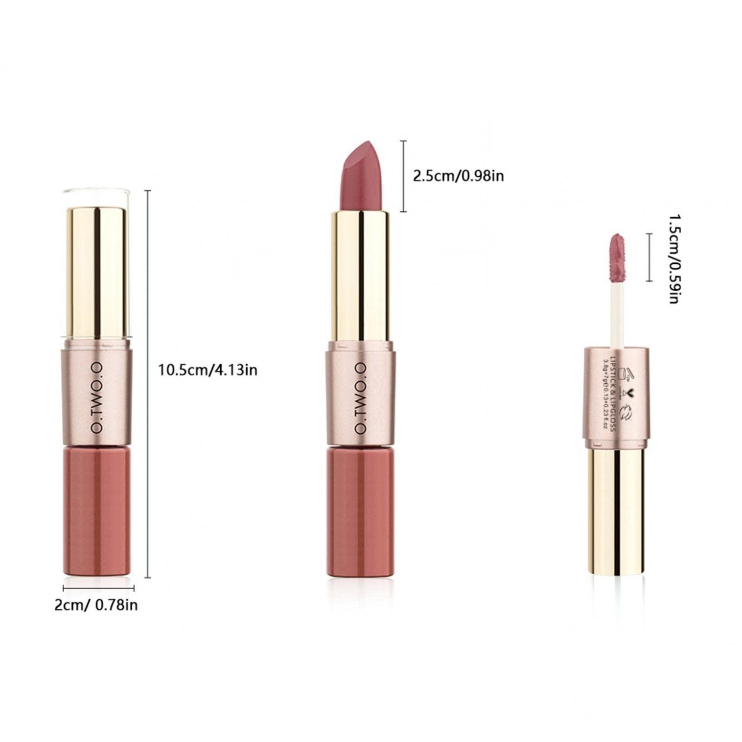 Xiahium 2-IN-1 Double Head Lipstick, Matte Mist Long Lasting High Pigmented All-in-One Lip Glaze Lip Makeup Gift - Vegan & Cruelty Free