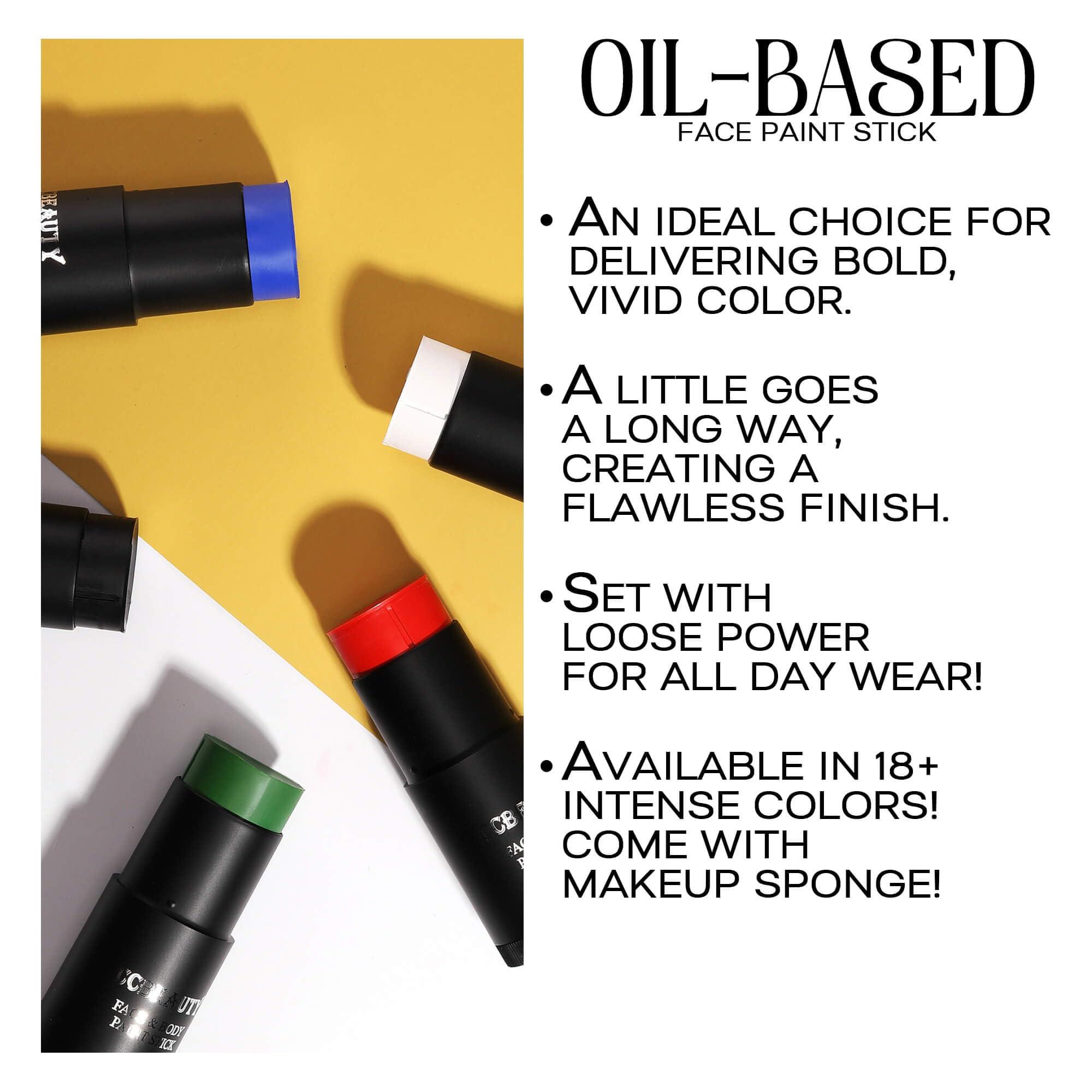 CCbeauty CCbeauty Purple Face Paint Stick,Face Painting Kit,Non Toxic SFX Makeup For Ursula Widowmaker Halloween Costume Cosplay,Professional FX Body Paint,Full Coverage Painting Foundation With Makeup Sponge