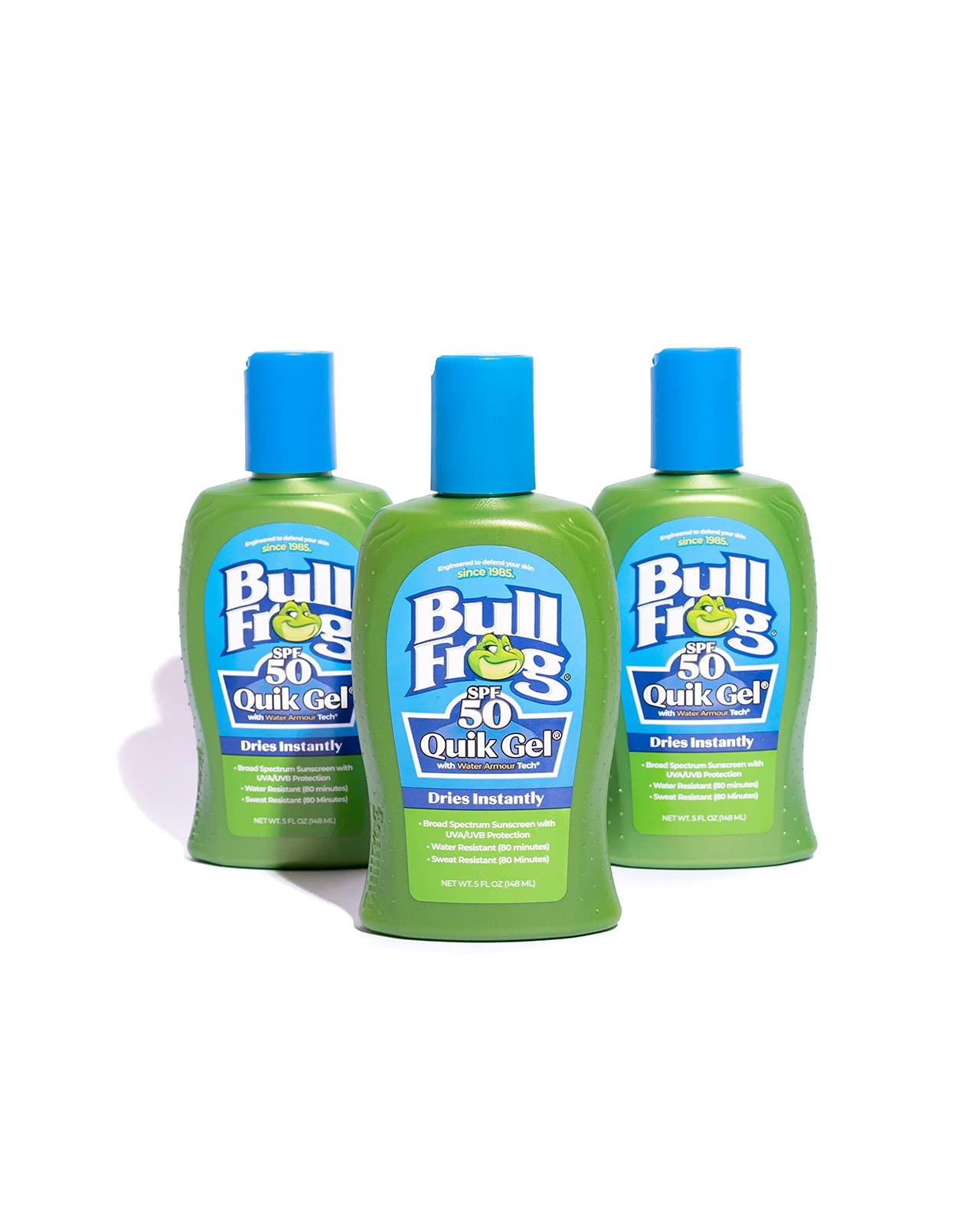 BullFrog Bullfrog Quik Gel Sunscreen SPF 50 | Oxybenzone & Octinoxate Free | Broad Spectrum Moisturizing UVA/UVB, 5oz, 3 pack…