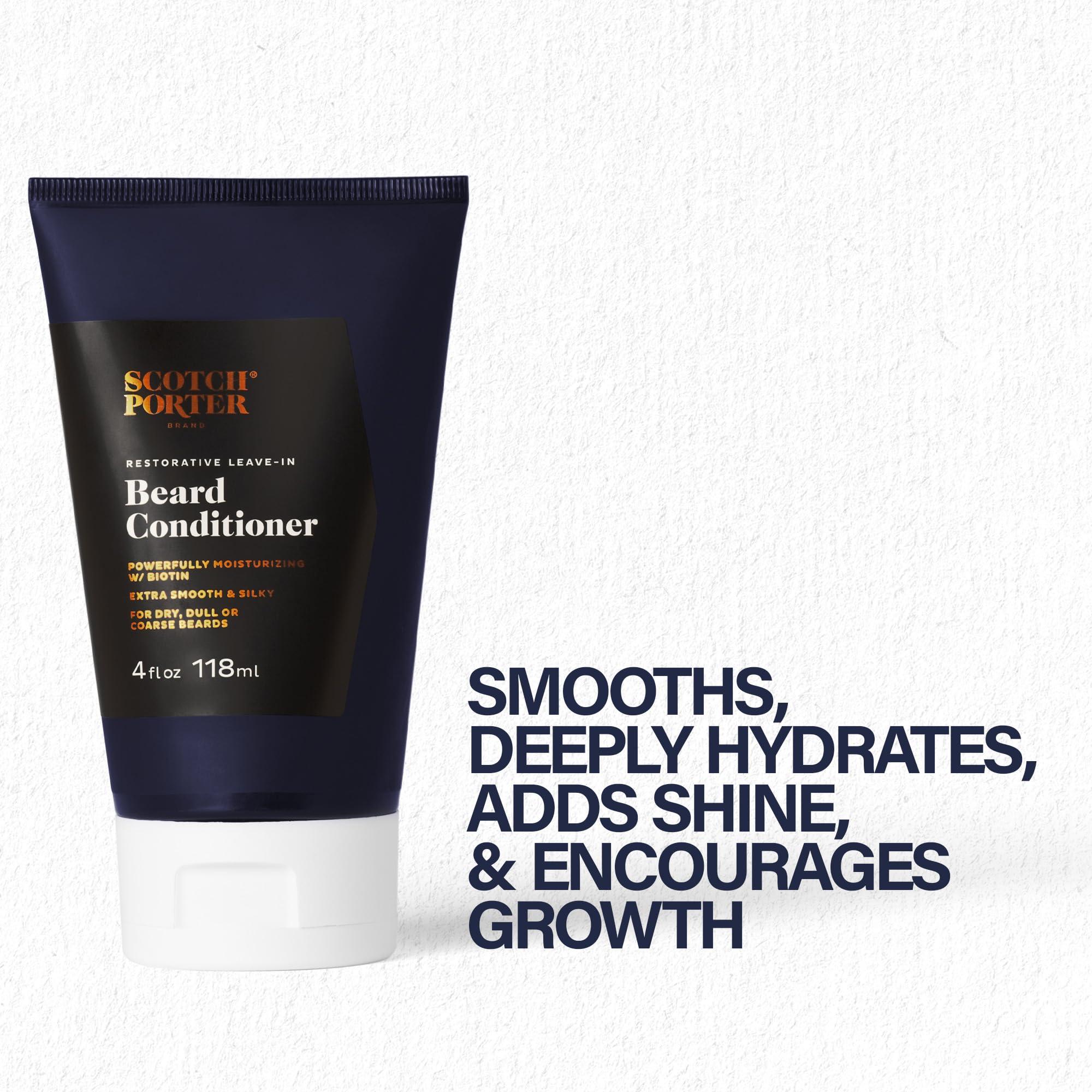 Scotch Porter Scotch Porter Restorative Leave-In Beard Conditioner Deep Conditioning Softener with Lightweight Feel, Reduces Frizz & Provides Long-lasting Hydration & Shine to Dull, Dry, Coarse Beards 4 oz.
