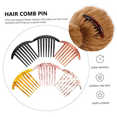 Beaupretty 6pcs Resin French Twist Hair Combs - 7 Teeth Side Combs for Wedding Veil and Bridal Hairstyles