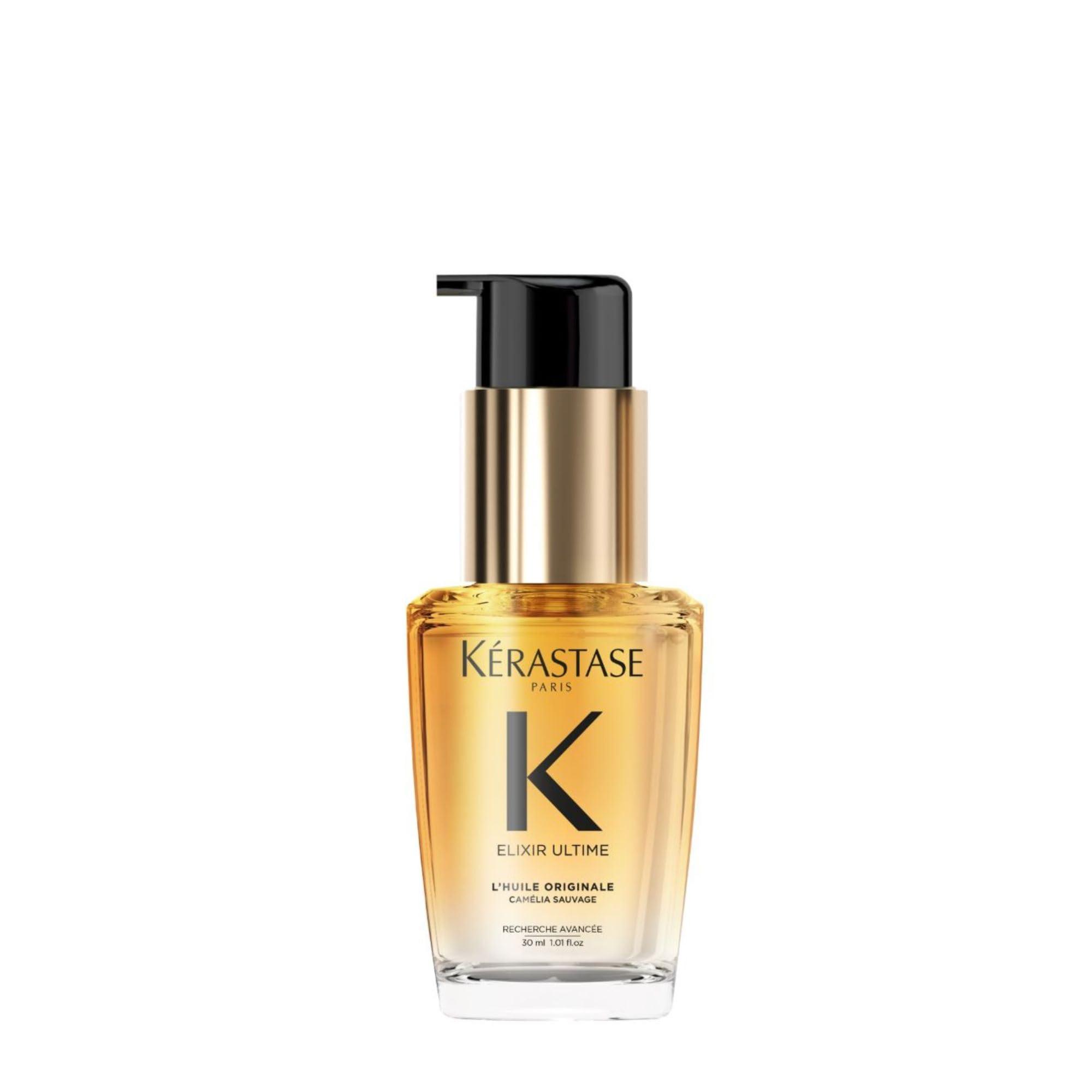 KERASTASE Kerastase Elixir Ultime Travel Size L'Huile Original Hair Oil - Hydrating Oil Serum to Smooth Frizz and Add Shine, Strengthens and Provides Heat Protection, For All Hair Types