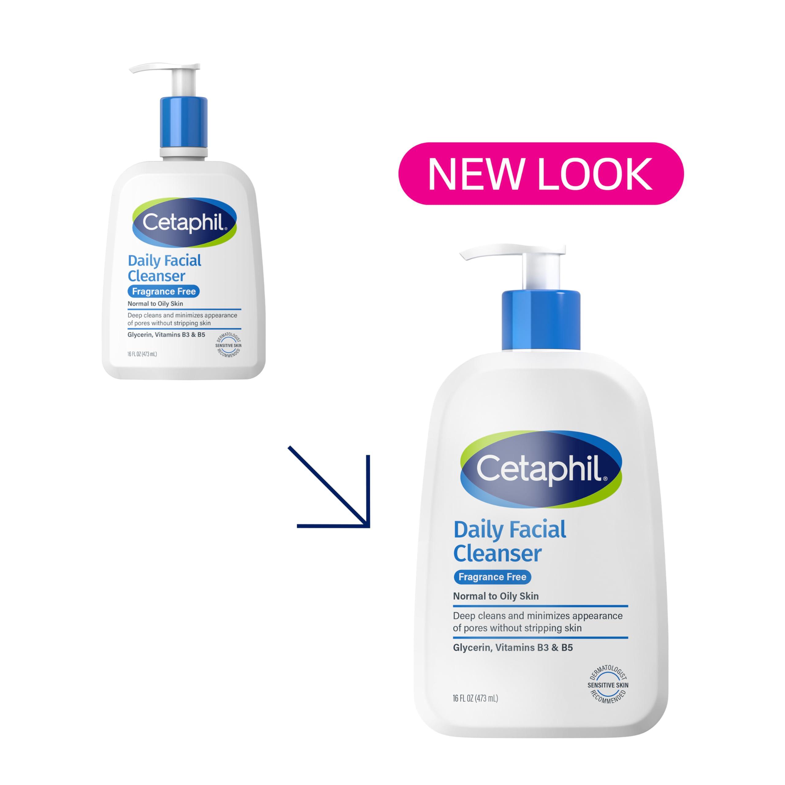 Cetaphil Cetaphil Face Wash, Daily Facial Cleanser for Sensitive, Combination to Oily Skin, 16 Oz, Fragrance Free, Gentle Foaming, Soap Free, Hypoallergenic