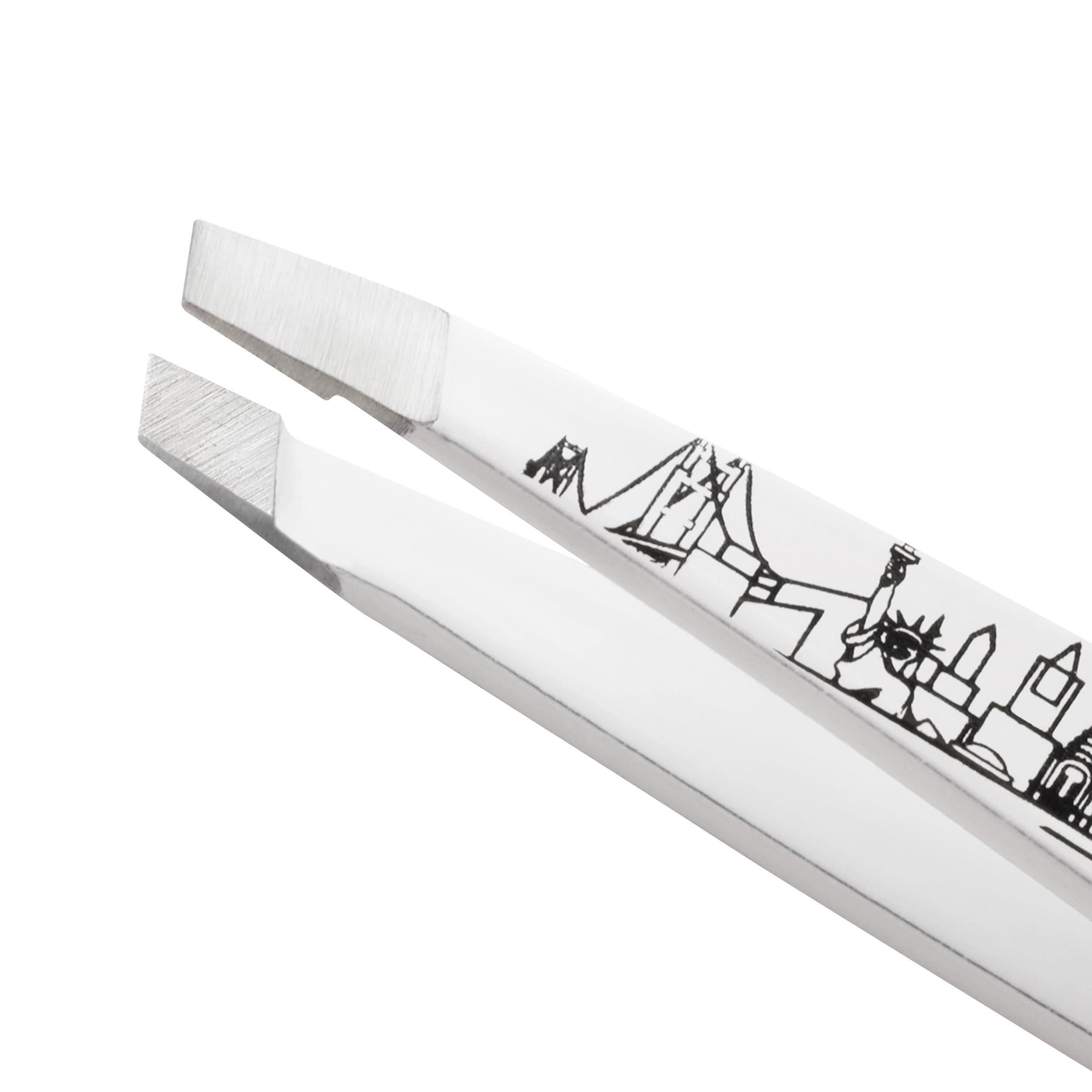 Tweezerman Tweezerman NYC Mini Slant Tweezer - Tweezers for Eyebrows, Travel Tweezers for Eyebrows, Facial Hair, Ingrown Hair