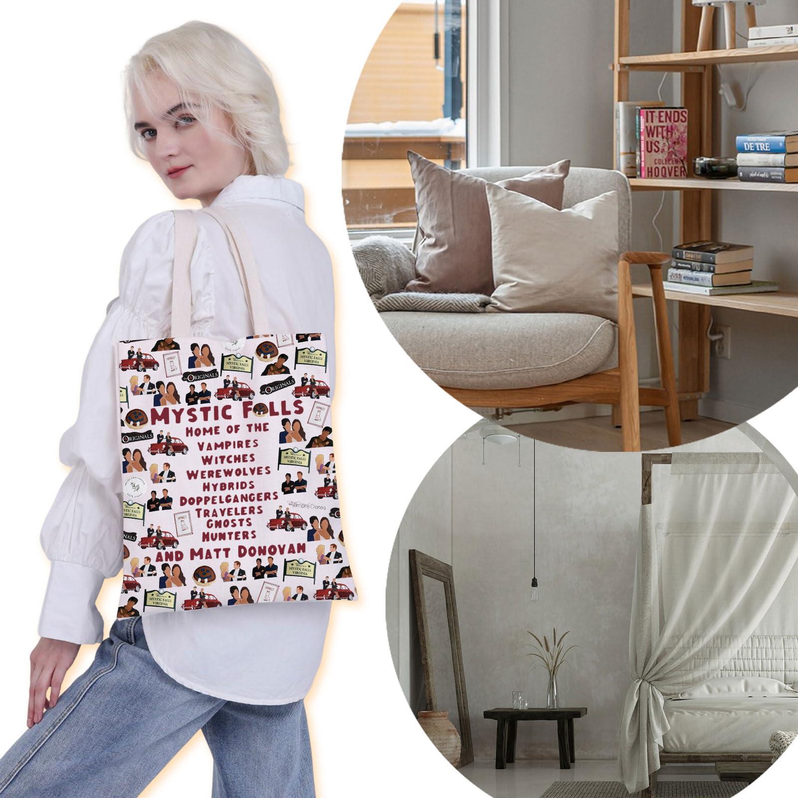 VAMSII VAMSII Vampire Lover Gifts Sa Brothers Tote Bag TV Series Inspired Gift Vampire Themed Gift (MATT DONOYAN tote)