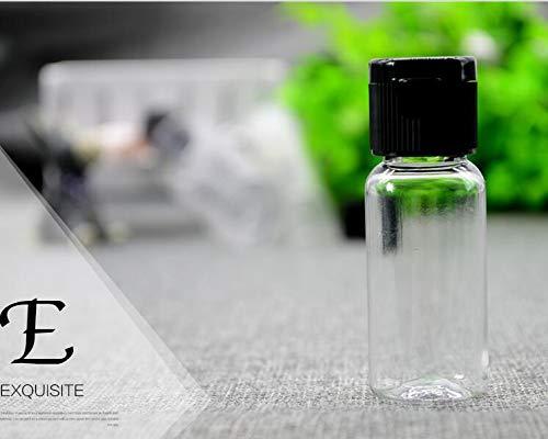 erioctry 12Pcs 15ml/0.5oz Empty Plastic Sample Travel Bottle Container Jar Pot Vial with Black Flip Lid Perfect for Emollient Water Shower Gel Emulsion Etc