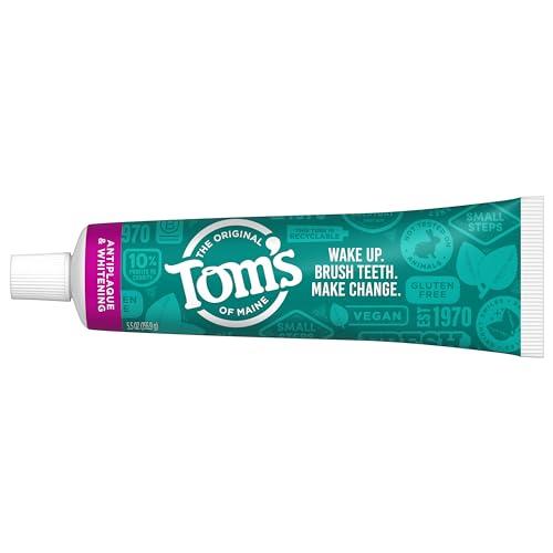 Tom's of Maine Tom\'s of Maine Fluoride-Free Antiplaque & Whitening Natural Toothpaste, Peppermint, 5.5 oz. (Pack of 2)
