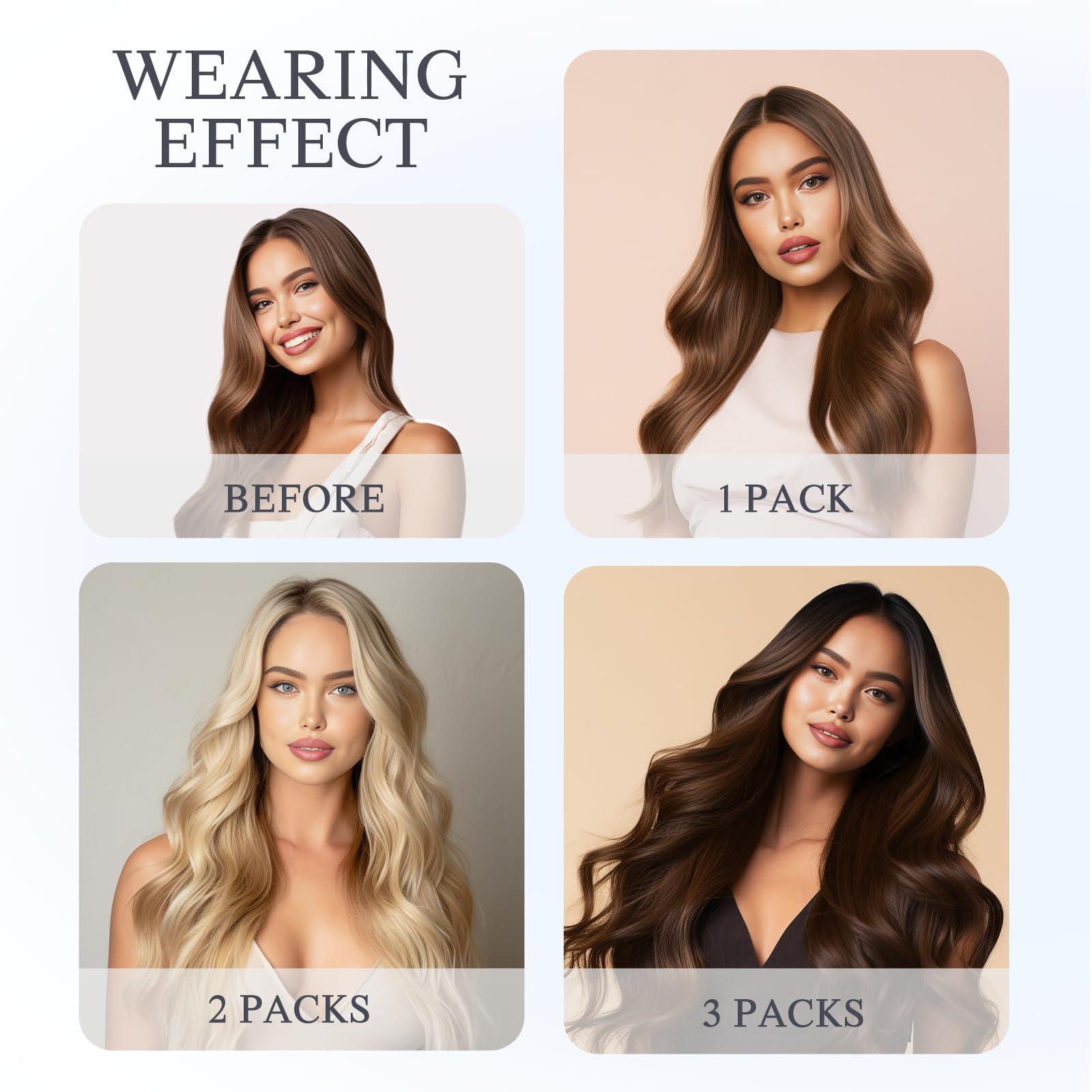 DOORES DOORES U Tip Hair Extensions Real Human Hair, 18 Inch 50g/50s, Dark Blonde Highlighted Bleach Blonde Invisible Human Hair Extensions for daily wearing