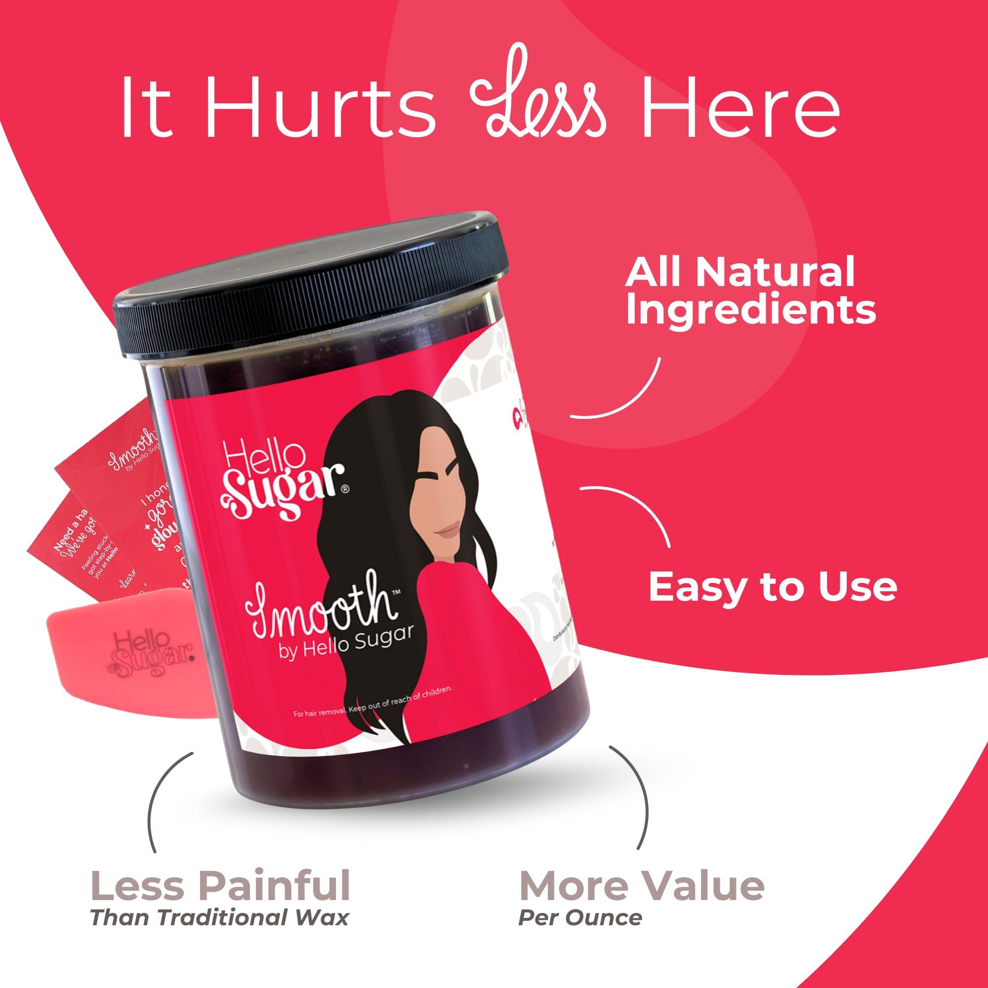 Hello Sugar Smooth by Hello Sugar | Full-Body Sugar Wax | Sugar Waxing for Hair Removal | Sugaring Kit | Salon-Quality, Natural, Vegan | Gentle on Skin & Long-Lasting Smoothness | 100% Cruelty-Free (36 Ounces)