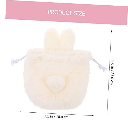 Beaupretty Beaupretty Plush Makeup Bag Drawstring Portable Cosmetic Storage for Girls Puffy Travel Organizer