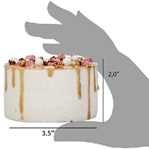 Villamonte Lane Birthday Cake Bath Bomb Gift Set 13 oz Each XXL Ultra-Moisturizing Coconut Oil, Shea, Kaolin Clay Soften Moisturize Dry Skin, Perfect for Bubble Spa Bath Handmade Birthday Gifts (Strawberry Cake)